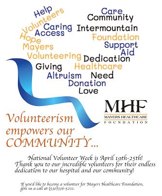 Volunteerism empowers our community. National Volunteer week is April 19th-25th! Thank you to our incredible volunteers for their endless dedication to our hospital and our community.